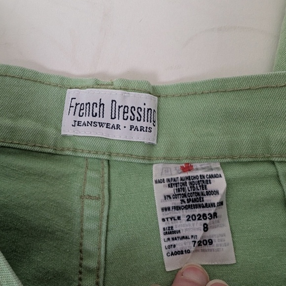 90s Pastel Green Denim Capris High Waisted Ankle Cropped Short - Picture 5 of 7